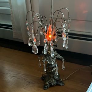 VINTAGE Fountain Waterfall Prisms Table Lamps